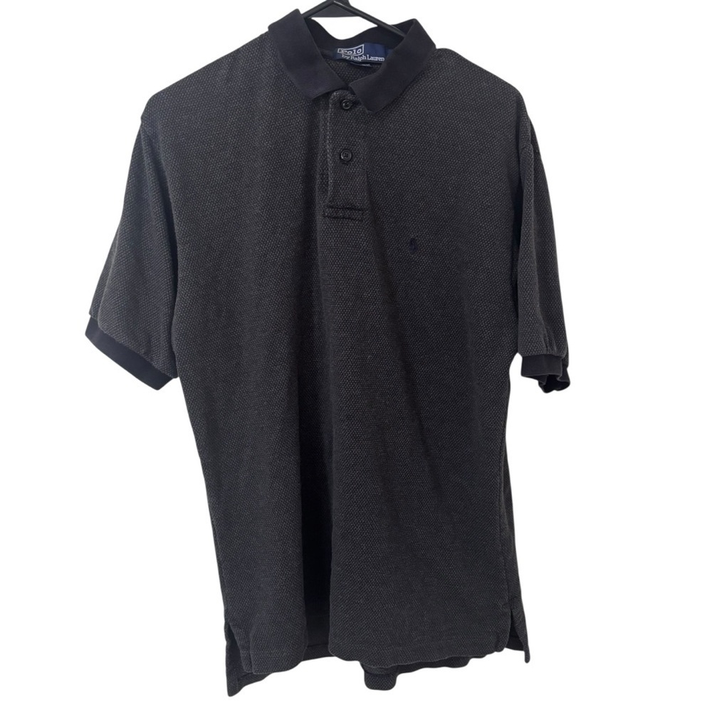 Polo by Ralph Lauren dark gray Black Short-Sleeve Polo Shirt size Large